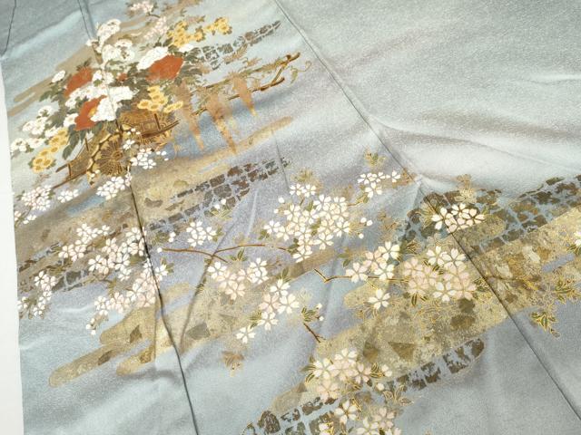 平和屋着物●訪問着 花車文 暈し染め 金彩 正絹 逸品 AABJ9906cs