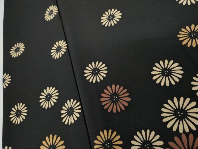 平和屋着物●訪問着 舞花文 黒地 正絹 逸品 AABJ9910cs