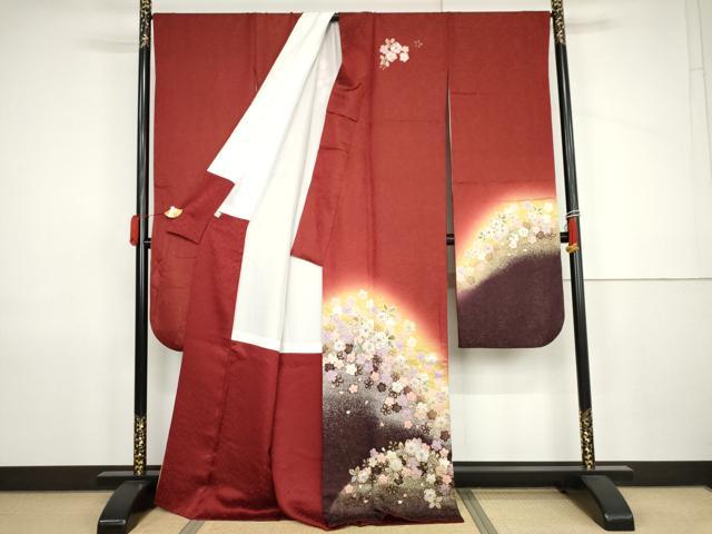 平和屋着物●越後十日町の一流染匠 桐屋・翠山工房 振袖 辻が花 暈し染め 金彩 金通し地 正絹 逸品 AABJ9914cs