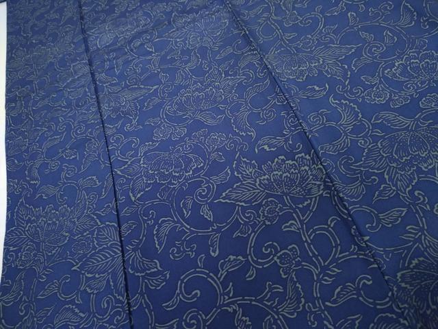 平和屋着物●上質な小紋 型染め 更紗花文 正絹 逸品 AABJ9922cs