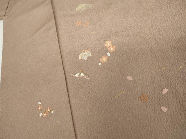 平和屋着物●訪問着 駒刺繍 吹き寄せ花文 金糸 金彩 正絹 逸品 未使用 AABJ9928cs