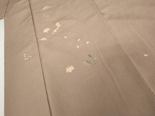 平和屋着物●訪問着 駒刺繍 吹き寄せ花文 金糸 金彩 正絹 逸品 未使用 AABJ9928cs