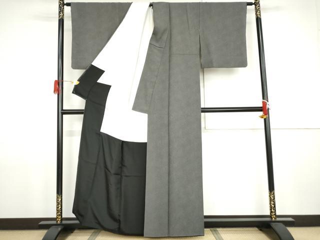 平和屋着物●江戸小紋 極小鮫小紋柄 黒地 正絹 逸品 AABJ9931cs