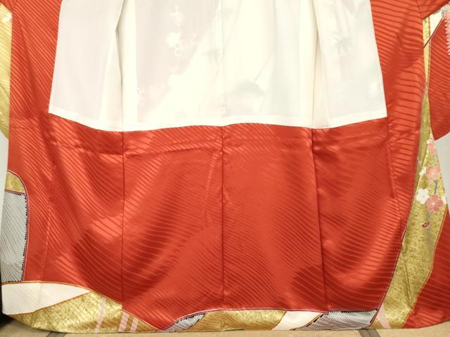 平和屋着物●豪華振袖 駒刺繍 雪輪吉祥鴛鴦花文 金彩 正絹 逸品 AABJ9957cs