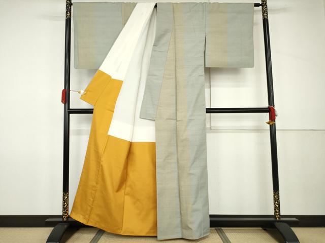 平和屋着物●上質な紬 間道 正絹 逸品 AABJ9975cs