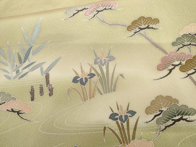 平和屋着物●訪問着 友禅 作家物 流水枝松文 暈し染め 正絹 逸品 AABJ9977cs