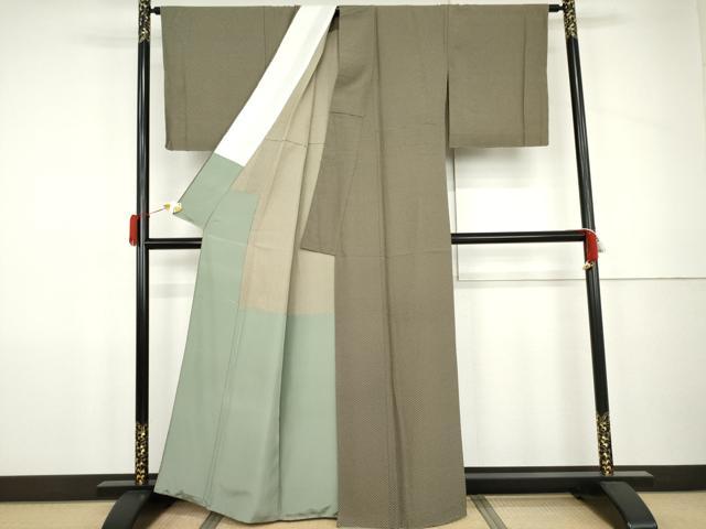 平和屋着物●江戸小紋 鱗文様 胴抜き仕立て 正絹 逸品 AABJ9987cs