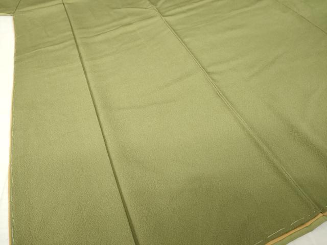 平和屋着物●上質な色無地 紋意匠 海松色 正絹 逸品 未使用 AABK0009ck