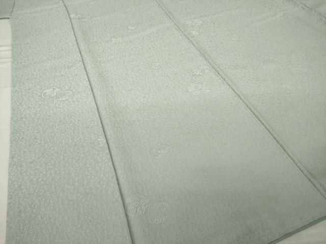 平和屋着物●上質な色無地 花丸地紋 利休白茶色 正絹 逸品 AABK0011ck