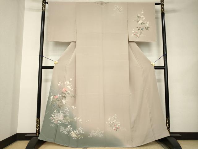 平和屋着物●訪問着 友禅 風景枝花文 暈し染め 正絹 逸品 未使用 AABK0021ck