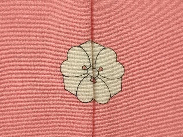 平和屋着物●上質な色無地 甚三紅色 正絹 逸品 AABK0022ck