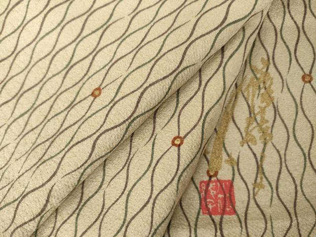 平和屋着物●ファッションデザイナー コシノアヤコ 小紋 立涌文 金彩 正絹 逸品 AABK0030ck