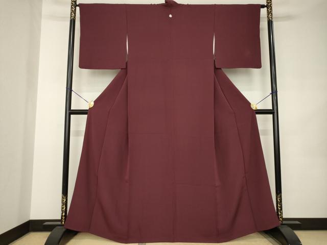 平和屋着物●上質な色無地 葡萄茶色 正絹 逸品 AABK0033ck
