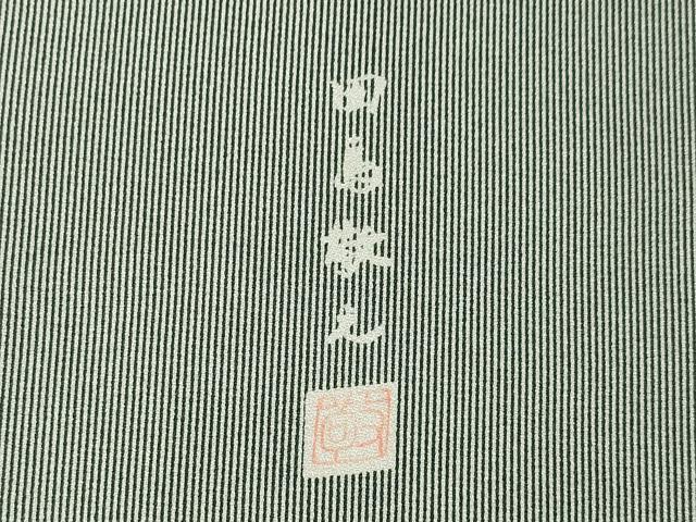 平和屋着物●伝統工芸士 田島敬之 江戸小紋 万筋 藍海松茶色×白色 まるやま扱い 正絹 逸品 AABK0034ck
