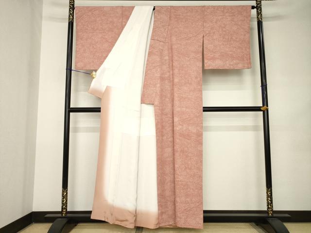 平和屋着物●伝統工芸士 廣瀬雄望 江戸小紋 流水花文 正絹 逸品 AABK0045ck