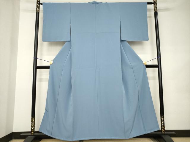 平和屋着物●上質な色無地 御召納戸色 正絹 逸品 未使用 AABK0051ck