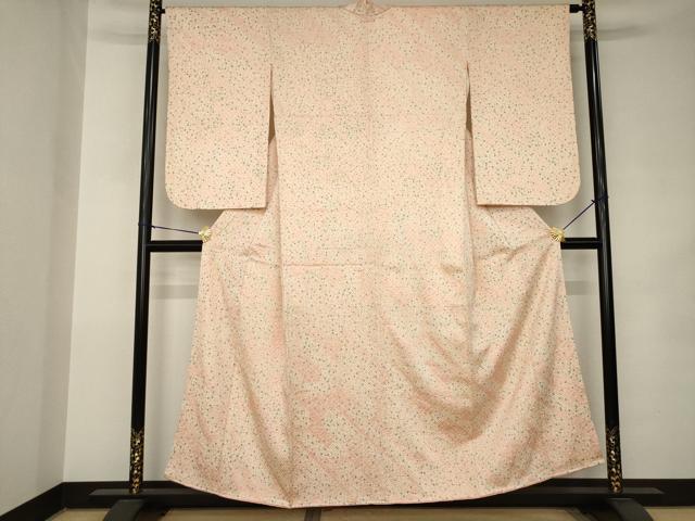 平和屋着物●上質な小紋 総絞り エ霞文 正絹 逸品 AABK0053ck