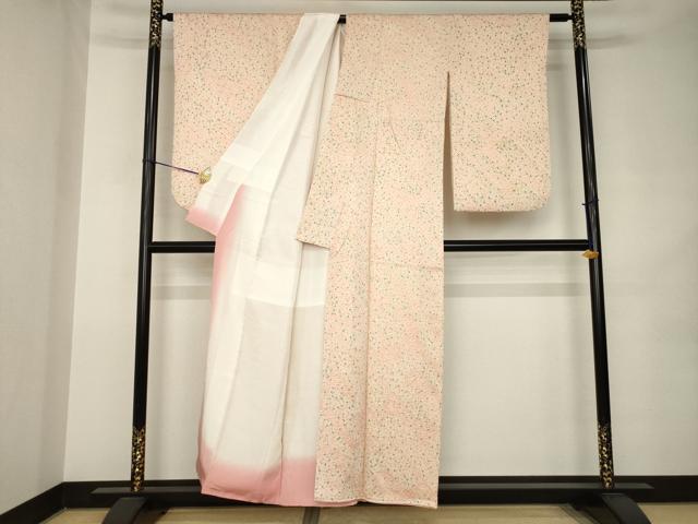 平和屋着物●上質な小紋 総絞り エ霞文 正絹 逸品 AABK0053ck