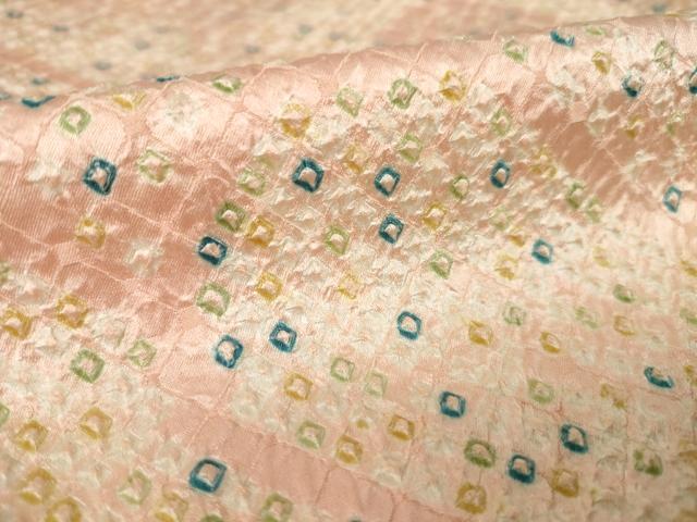 平和屋着物●上質な小紋 総絞り エ霞文 正絹 逸品 AABK0053ck