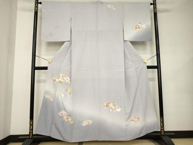平和屋着物●訪問着 友禅 作家物 地紙花文 暈し染め 金彩 正絹 逸品 AABK0055ck