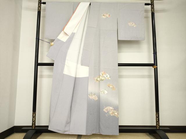 平和屋着物●訪問着 友禅 作家物 地紙花文 暈し染め 金彩 正絹 逸品 AABK0055ck