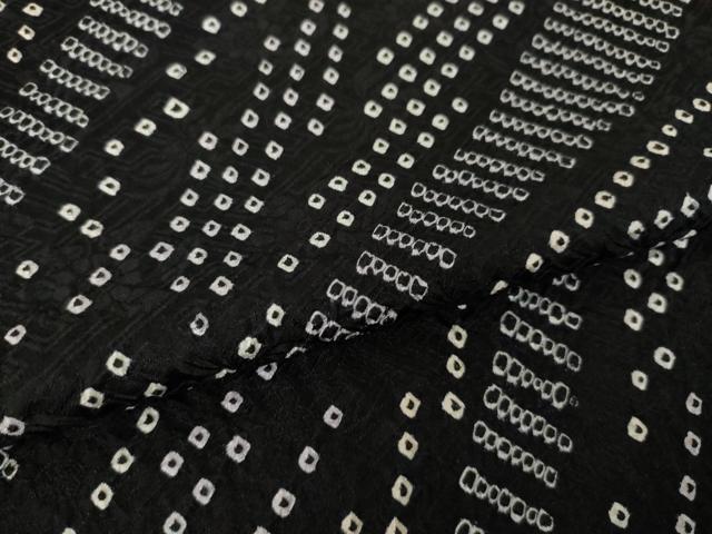 平和屋着物●上質な小紋 総絞り 流水文 黒地 さが美扱い 正絹 逸品 AABK0069ck
