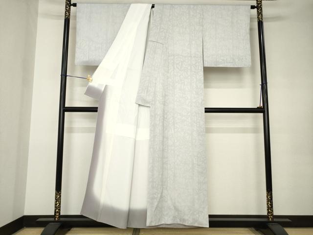 平和屋着物●上質な小紋 笹竹文 正絹 逸品 AABK0070ck