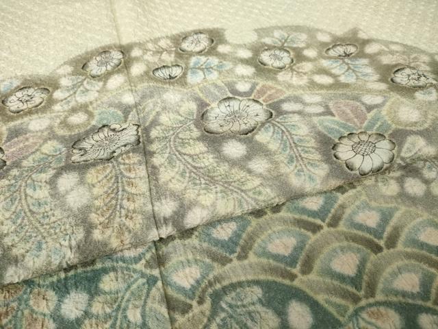 平和屋着物●樋熊哲也 訪問着 辻が花 絞り 手描き 訪問着 辻が花 雪輪重ね花文 正絹 逸品 AABK0073ck
