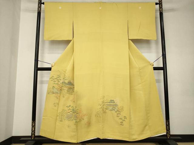 平和屋着物●豪華色留袖 寿光織 風景文 正絹 逸品 AABK0077ck