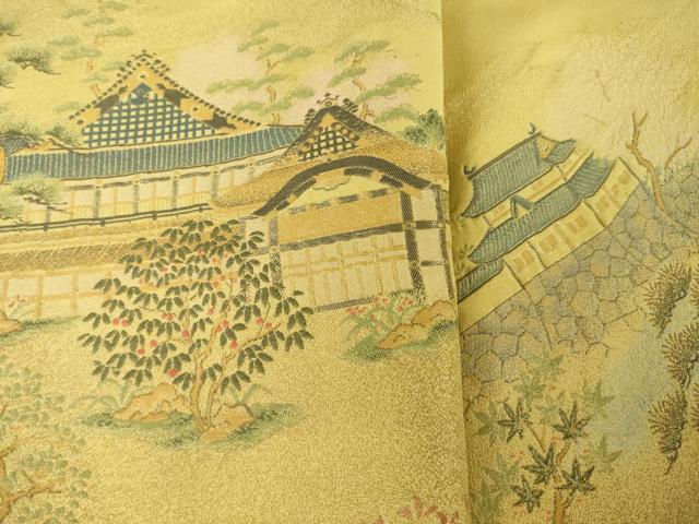 平和屋着物●豪華色留袖 寿光織 風景文 正絹 逸品 AABK0077ck