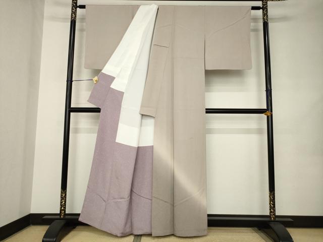 平和屋着物●訪問着 江戸小紋 作家物 万筋 暈し染め 正絹 逸品 AABK0082ck