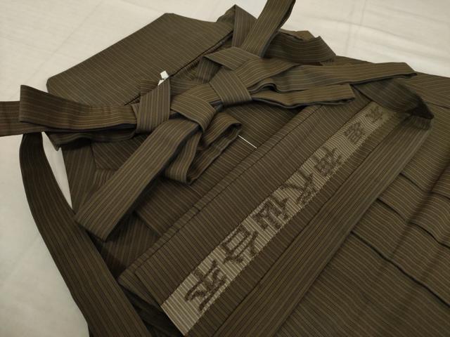 平和屋着物●男性 本場神代仙台平 行灯袴 縞 正絹 逸品 AABK0086ck