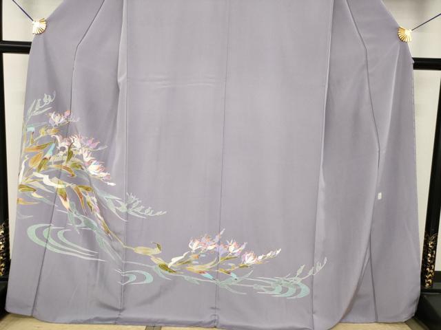 平和屋着物●本加賀友禅作家 志田弘子 訪問着 草花文 正絹 逸品 AABK0090ck