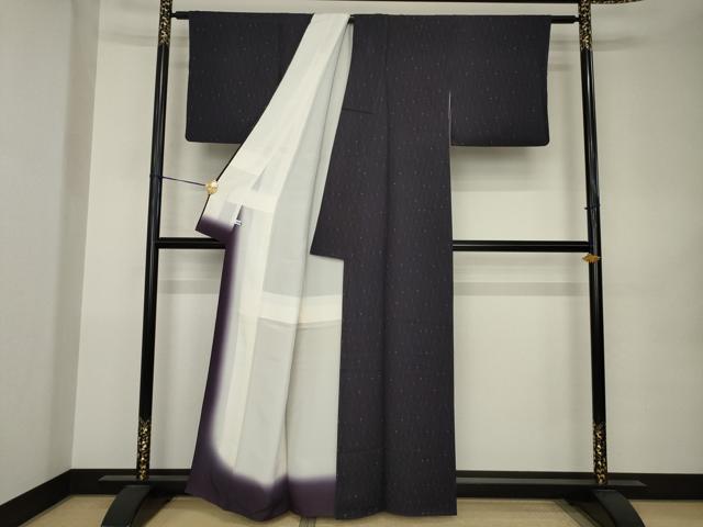 平和屋着物●上質な小紋 菱繋ぎ 正絹 逸品 AABK0092ck