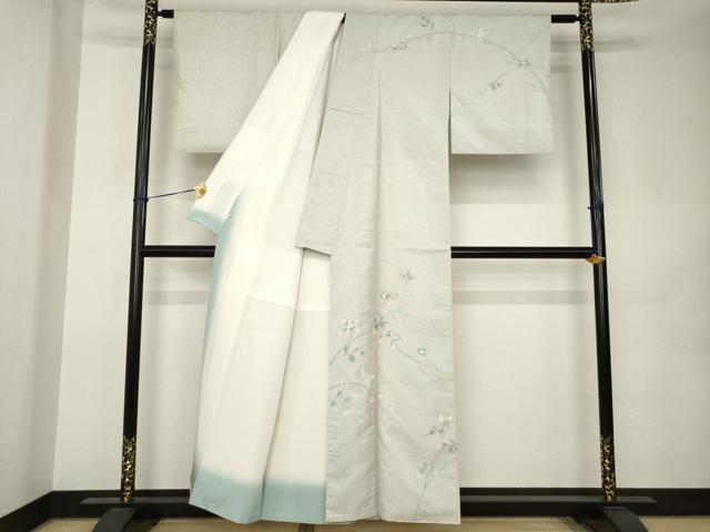 平和屋着物●訪問着 友禅 作家物 紬地 南天文 銀座おゝぎ屋扱い 正絹 逸品 AABK0093ck