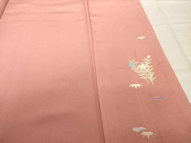 平和屋着物●本加賀友禅作家 柿本市郎 訪問着 草花文 正絹 逸品 AABK0096ck