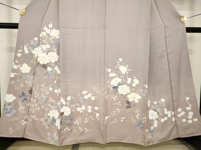 平和屋着物●訪問着 枝花文 暈し染め 金彩 正絹 逸品 AABK0097ck