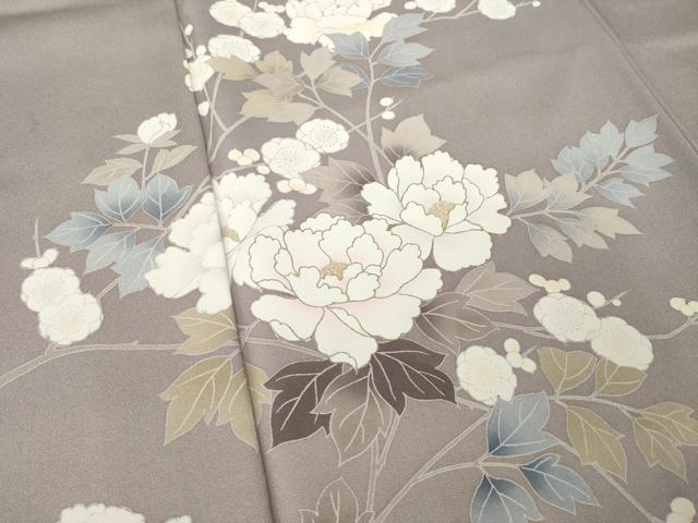 平和屋着物●訪問着 枝花文 暈し染め 金彩 正絹 逸品 AABK0097ck