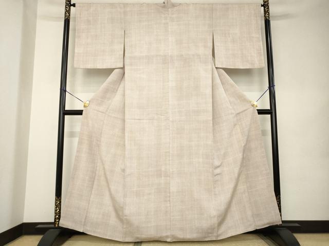 平和屋着物●上質な小紋 格子 正絹 逸品 AABK0106ck