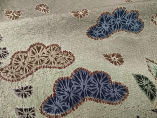 平和屋着物●訪問着 舞花文 暈し染め 正絹 逸品 AABK0113ck