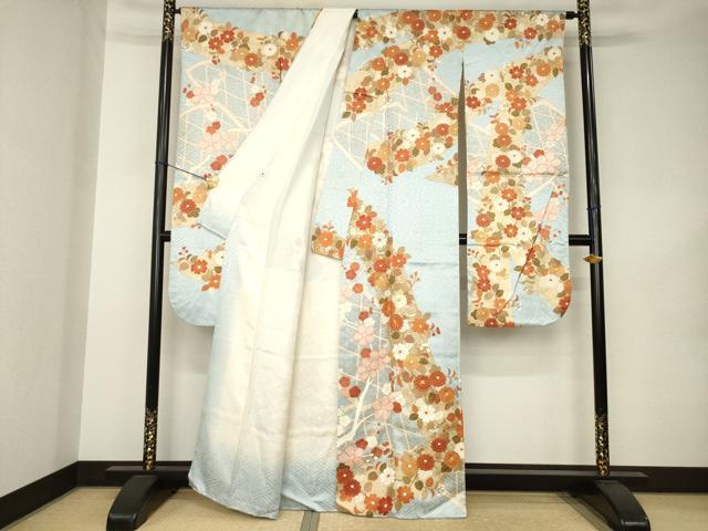 平和屋着物●豪華振袖 駒刺繍 花籬文 金彩 大丸扱い 正絹 逸品 AABK0117ck