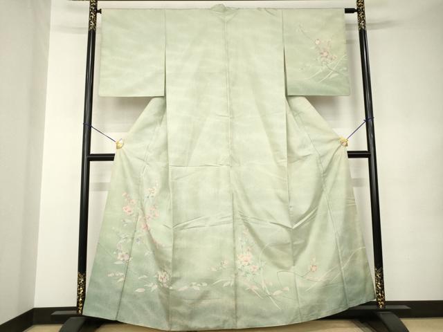 平和屋着物●本場大島紬 染大島 訪問着 枝花文 彩り華 正絹 逸品 AABK0122ck