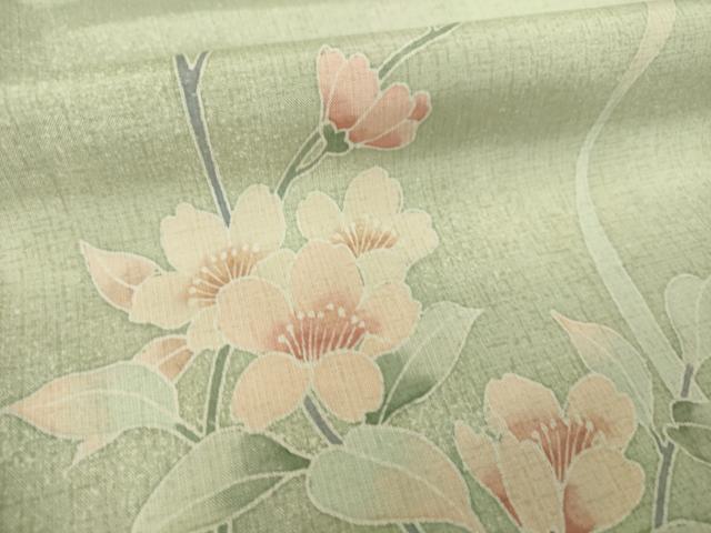平和屋着物●本場大島紬 染大島 訪問着 枝花文 彩り華 正絹 逸品 AABK0122ck