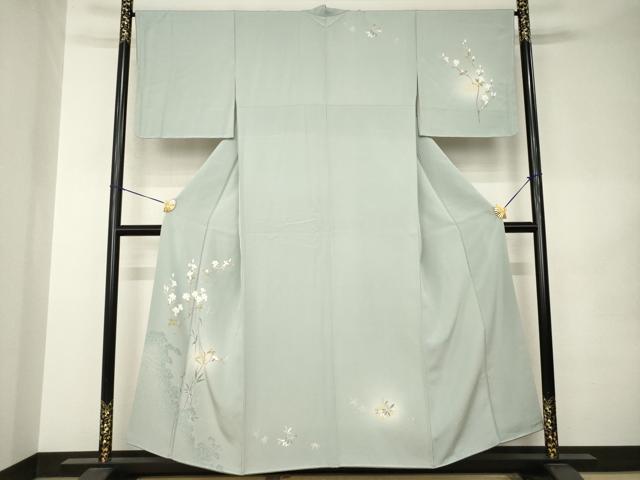 平和屋着物●訪問着 枝花文 暈し染め 健勝苑扱い 正絹 逸品 AABK0123ck