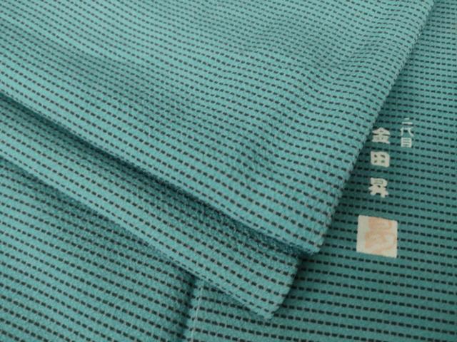 平和屋着物●東京染伝統工芸士 金田昇 江戸小紋 横縞 さが美扱い 正絹 逸品 AABK0126ck