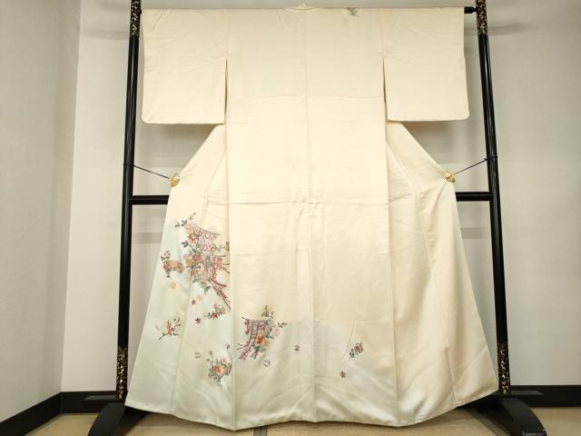 平和屋着物●訪問着 総刺繍 几帳花文 暈し染め 正絹 逸品 AABK0130ck
