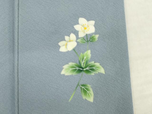 平和屋着物●上質な色無地 ワンポイント 秘色色 正絹 逸品 AABK0134ck