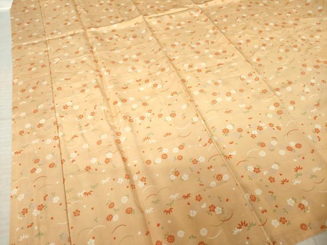 平和屋着物●長襦袢 袷 芝花文 正絹 逸品 AABK0136ck
