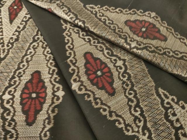 平和屋着物●本場大島紬 花菱文 正絹 逸品 AABK0137ck