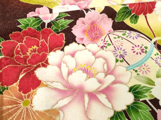 平和屋着物●豪華振袖 刺繍 花毬文 暈し染め 金糸 金彩 銀通し地 正絹 逸品 AABK0144ck